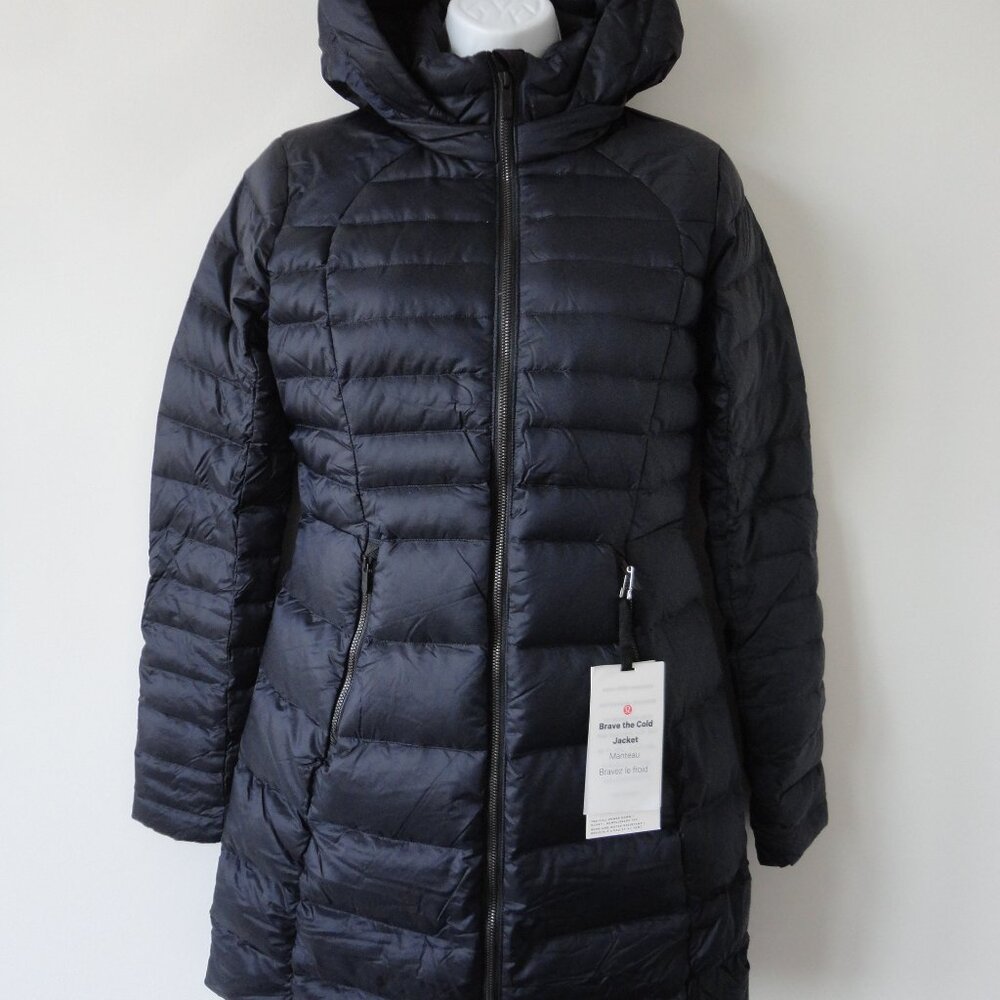 NWT LULULEMON Navy Blue Goose Down Long Hooded Brave The Cold Parka Jacket 4